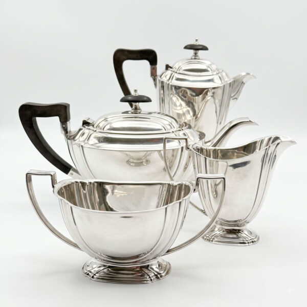 Hallmarked-Silver-Four-Piece-Tea-and-Coffee-Service-Sheffield-1949-1 Hallmarked Silver Four Piece Tea and Coffee Service Sheffield 1949