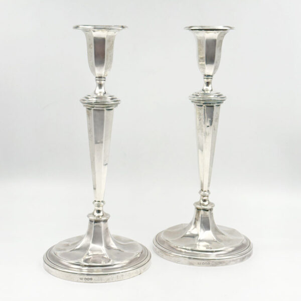 Hallmarked Silver Pair Candlesticks Sheffield 1922 George V