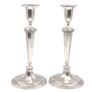 Hallmarked-Silver-Pair-Candlesticks-Sheffield-1922-George-V Hallmarked Silver Pair Candlesticks Sheffield 1922 George V