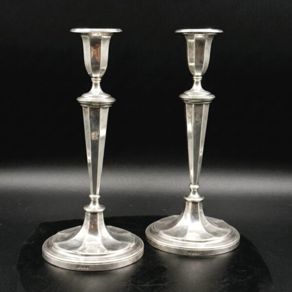 Hallmarked Silver Pair Candlesticks Sheffield 1922 George V