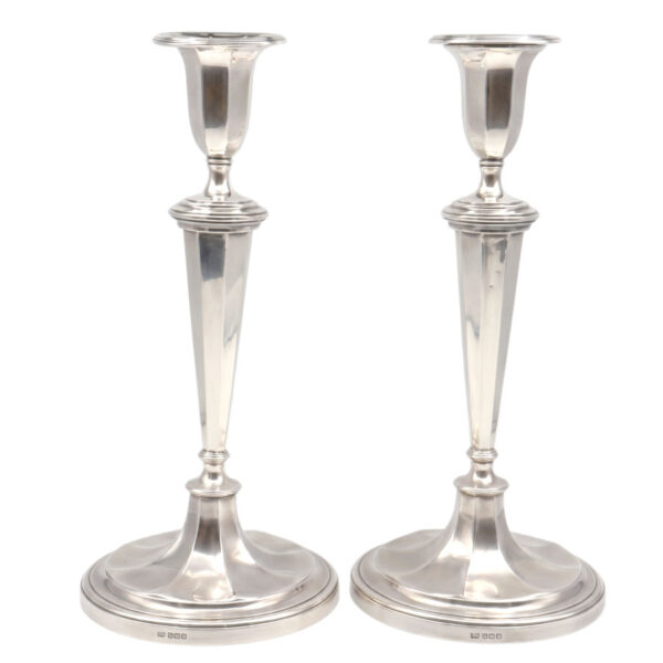Hallmarked Silver Pair Candlesticks Sheffield 1922 George V