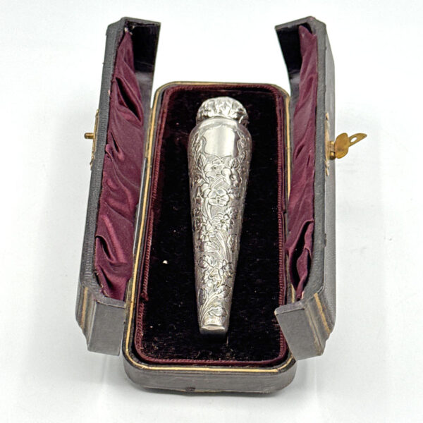 Hallmarked Silver Perfume Bottle Birmingham 1890 Boxed