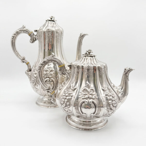 Hallmarked Victorian Silver Four Piece Tea Set