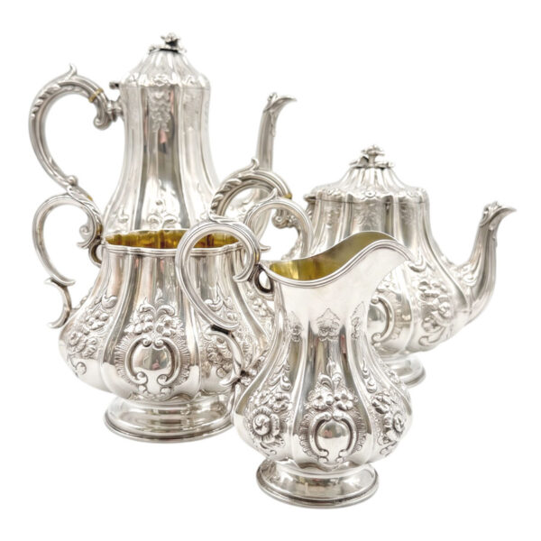 Hallmarked Victorian Silver Four Piece Tea Set