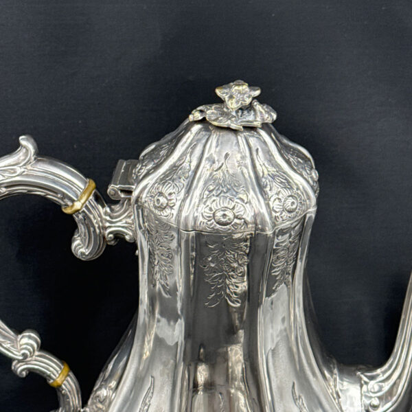 Hallmarked Victorian Silver Four Piece Tea Set