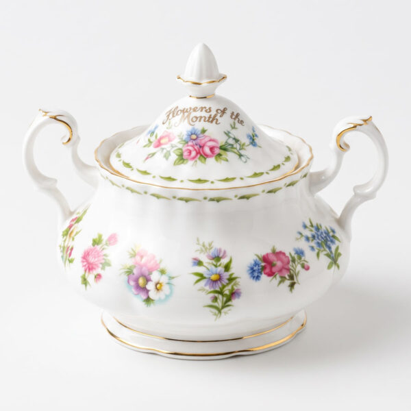 Royal Albert Flowers of The Month Tea Lidded Sugar
