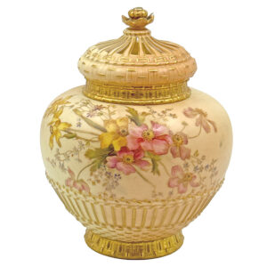 Royal Worcester Blush Ivory Floral Pot Pourri Vase C1903