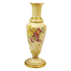 Royal Worcester Blush Ivory Floral Spill Vase Spring Flowers C1894