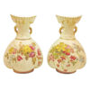 Royal Worcester Blush Ivory Near Pair Of Vases Spring Flowers C1927