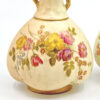Royal Worcester Blush Ivory Near Pair Of Vases Spring Flowers C1927