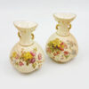 Royal Worcester Blush Ivory Near Pair Of Vases Spring Flowers C1927