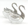 Silver-And-Cut-Glass-Set-Of-Four-Table-Swan-Salts-3 Silver And Cut Glass Set Of Four Table Swan Salts