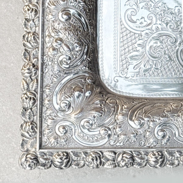 Victorian Hallmarked Silver Tea Tray Sheffield 1893 AH Thompson