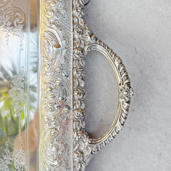 Victorian Hallmarked Silver Tea Tray Sheffield 1893 AH Thompson