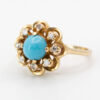 14ct Gold Diamond and Turquoise Flower Ring