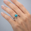 14ct Gold Diamond and Turquoise Flower Ring