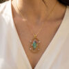 18ct Gold Black Opal And Diamond Pendant
