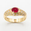 18ct-Gold-Solitaire-Cabochon-Ruby-and-Diamond-Ring-1 18ct Gold Solitaire Cabochon Ruby and Diamond Ring