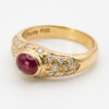 18ct-Gold-Solitaire-Cabochon-Ruby-and-Diamond-Ring-2 18ct Gold Solitaire Cabochon Ruby and Diamond Ring