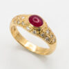 18ct-Gold-Solitaire-Cabochon-Ruby-and-Diamond-Ring-3 18ct Gold Solitaire Cabochon Ruby and Diamond Ring