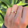 18ct-Gold-Solitaire-Cabochon-Ruby-and-Diamond-Ring-5 18ct Gold Solitaire Cabochon Ruby and Diamond Ring