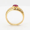 18ct-Gold-Solitaire-Cabochon-Ruby-and-Diamond-Ring-6 18ct Gold Solitaire Cabochon Ruby and Diamond Ring