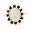 9ct Gold Garnet and Opal Cluster Ring C1950