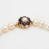 9ct Gold Garnet and Pearl Clasp  Cultured Pearl Necklace Zeeta
