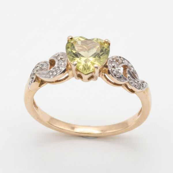 9ct Gold Lemon Quartz Heart Ring