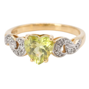 9ct Gold Lemon Quartz Heart Ring