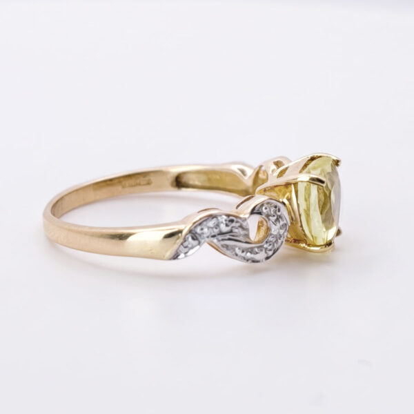 9ct Gold Lemon Quartz Heart Ring