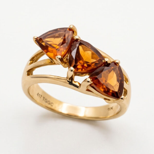 9ct-Gold-Orange-Garnet-Crossover-Ring-1 9ct Gold Orange Garnet Crossover Ring