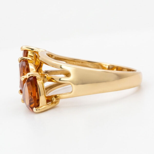 9ct-Gold-Orange-Garnet-Crossover-Ring-3 9ct Gold Orange Garnet Crossover Ring