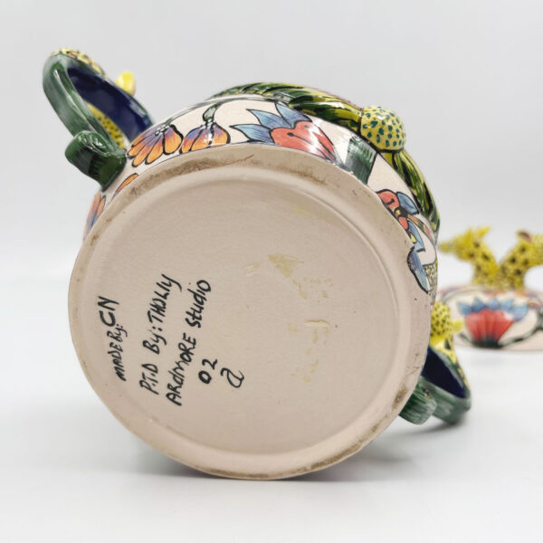 Ardmore-Hand-Painted-Leopard-Lidded-Bowl-CN-2002-4 Ardmore Hand Painted Leopard Lidded Bowl CN 2002