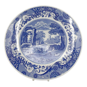 Blue Italian Spode Cake Stand Black Marking