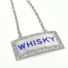 Hallmarked Birmingham Silver Liquor Whisky Enamel Decanter Label