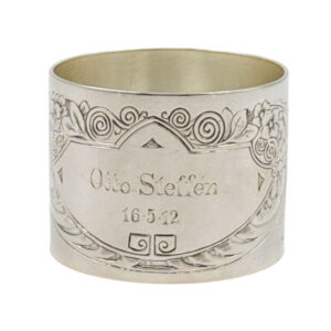 Hallmarked  German Silver Serviette Ring Post 1894