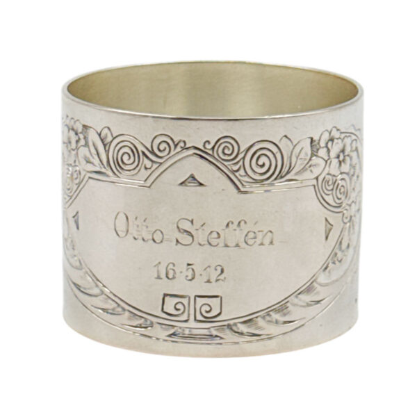 Hallmarked  German Silver Serviette Ring Post 1894