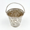 Hallmarked Silver Bon Bon Basket With Swing Handle  London 1887