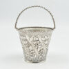 Hallmarked Silver Bon Bon Basket With Swing Handle  London 1887