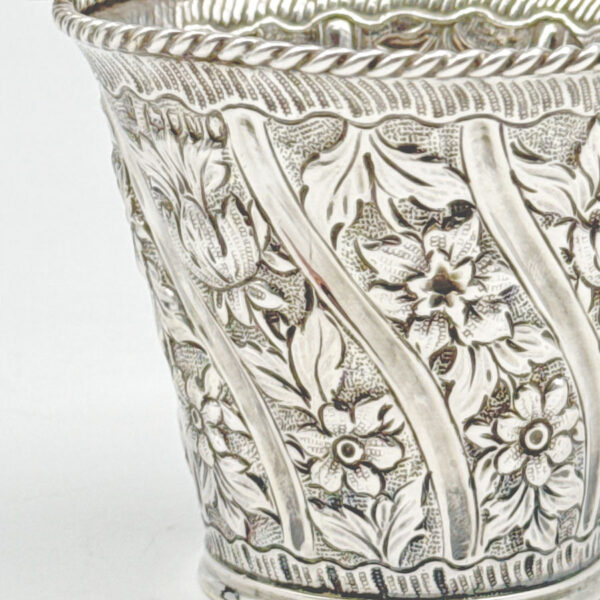 Hallmarked Silver Bon Bon Basket With Swing Handle  London 1887
