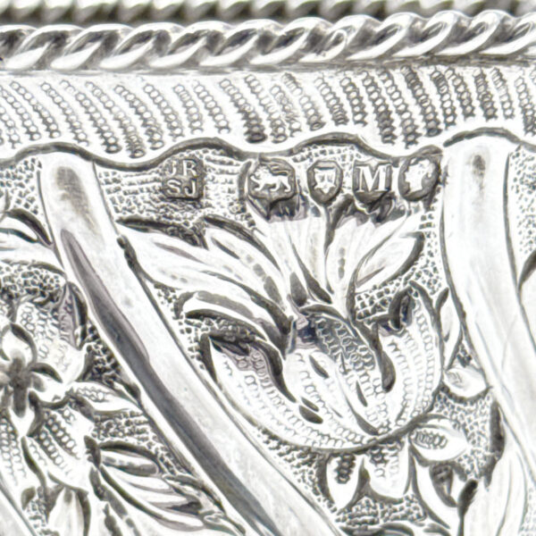 Hallmarked Silver Bon Bon Basket With Swing Handle  London 1887