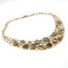 Käthe Ruckenbrod Hand Forged Modernist Moonstone 14ct Gold Necklace Collar C1960