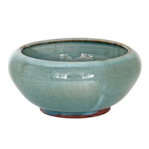 Linnware Vase Mottled Blue Green Glaze