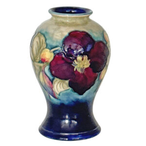 Moorcroft Clematis Blue Green Ground Vase C1950