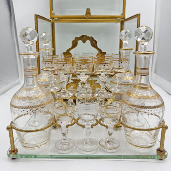 Napolean-III-Ormolu-And-Glass-Cave-A-Liqueur-Table-Tantalus-19th-2 Napolean III Ormolu And Glass Cave A Liqueur Table Tantalus 19th
