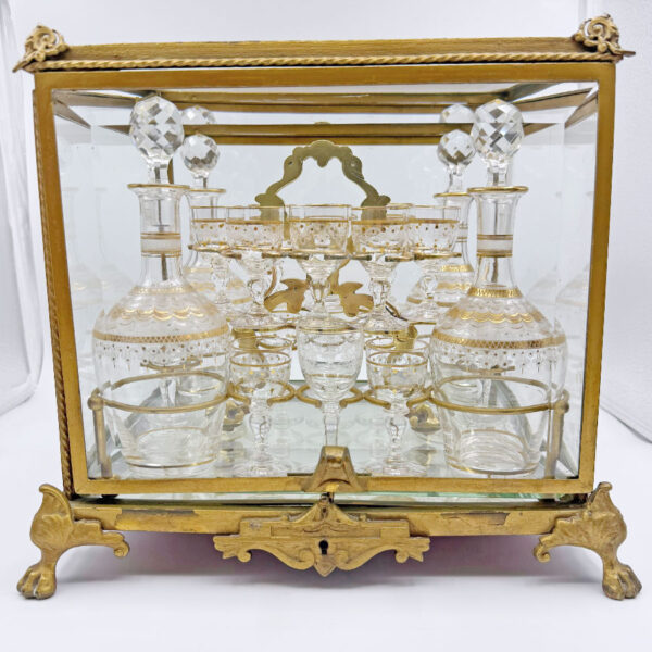 Napolean-III-Ormolu-And-Glass-Cave-A-Liqueur-Table-Tantalus-19th-3 Napolean III Ormolu And Glass Cave A Liqueur Table Tantalus 19th