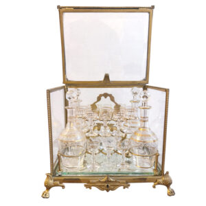 Napolean III Ormolu And Glass Cave A Liqueur Table Tantalus 19th