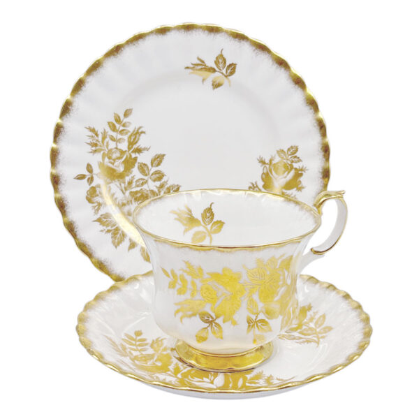 Royal-Albert-Golden-Rose-Montrose-Shape-Tea-Trio Royal Albert Golden Rose Montrose Shape Tea Trio