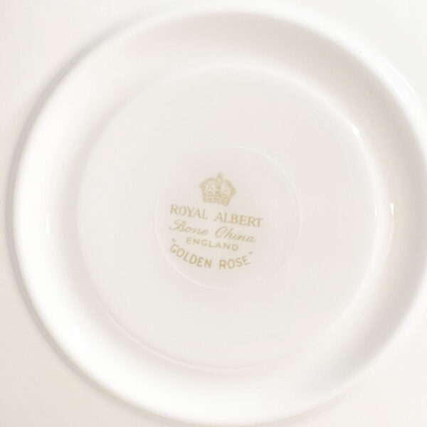 Royal-Albert-Golden-Rose-marking Royal Albert Golden Rose Montrose Shape Tea Trio